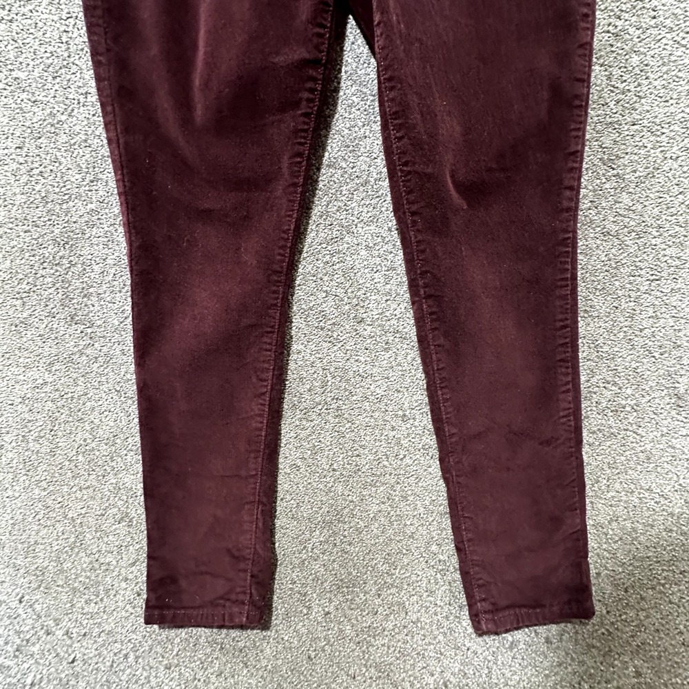 Levis 721 Corduroy Pants Women 29 Burgundy High Rise Skinny Exposed Button Fly - Picture 9 of 16